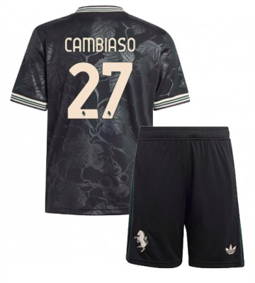 Juventus Andrea Cambiaso #27 Tredjetrøje Børn 2025-26 Kortærmet (+ Korte bukser)